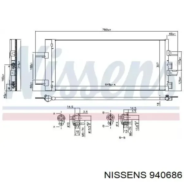 Radiador de aparelho de ar condicionado FP14K459NF NRF