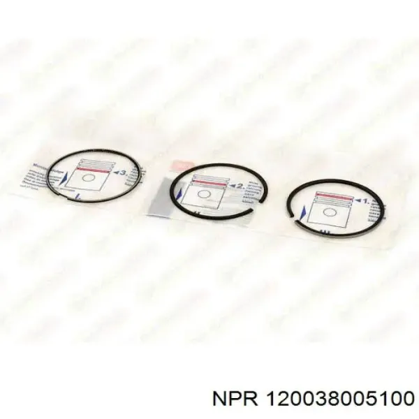 Anéis do pistão para 1 cilindro, STD. 120038005100 NE/NPR