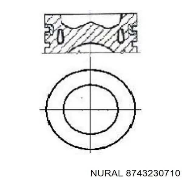 Pistão do kit para 1 cilindro, 2ª reparação ( + 0,50) 8743230710 Nural