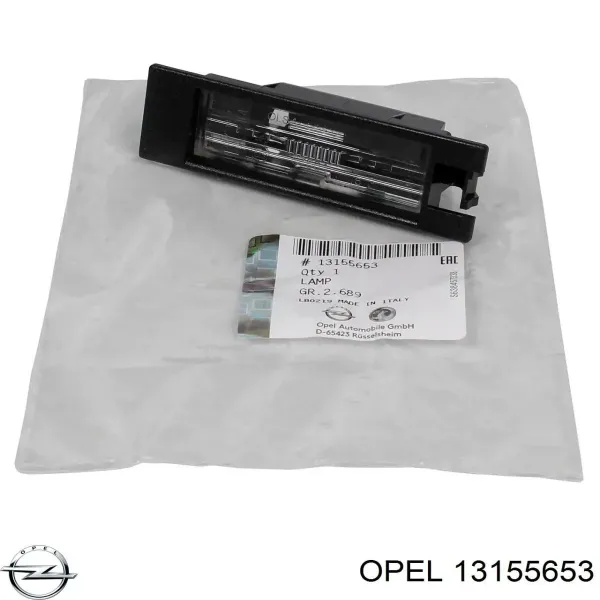 Lanterna da luz de fundo de matrícula traseira 13155653 Opel