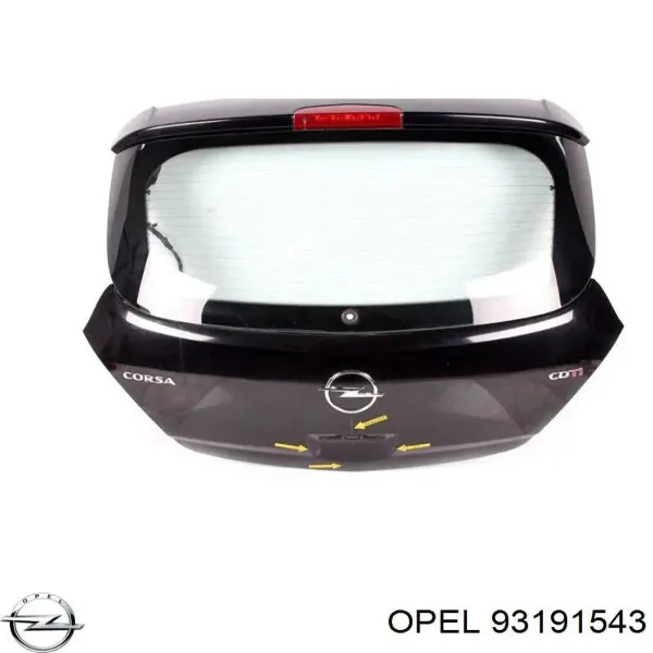 Porta traseira (3ª/5ª porta-malas (tampa de alcapão) 93191543 Opel