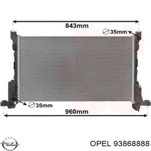 Radiador de esfriamento de motor 93868888 Opel