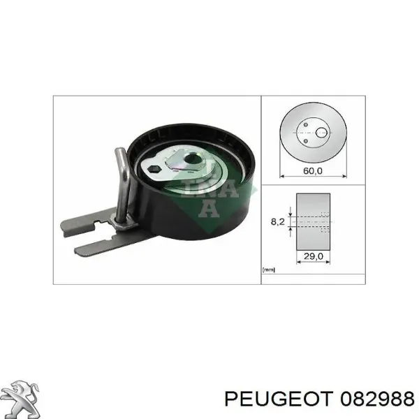 082988 Peugeot/Citroen Rolo de reguladora de tensão da correia do mecanismo de distribuição de gás