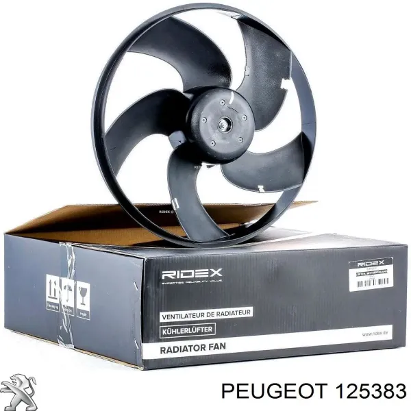 Ventilador elétrico de esfriamento montado (motor + roda de aletas) 125383 Peugeot/Citroen