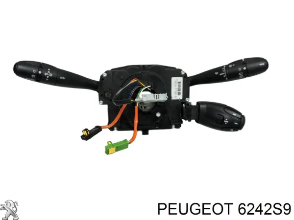 Comutador instalado na coluna da direção, montado 6242S9 Peugeot/Citroen