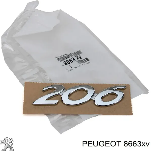 Emblema de tampa de porta-malas (emblema de firma) para Peugeot 206  2A/C