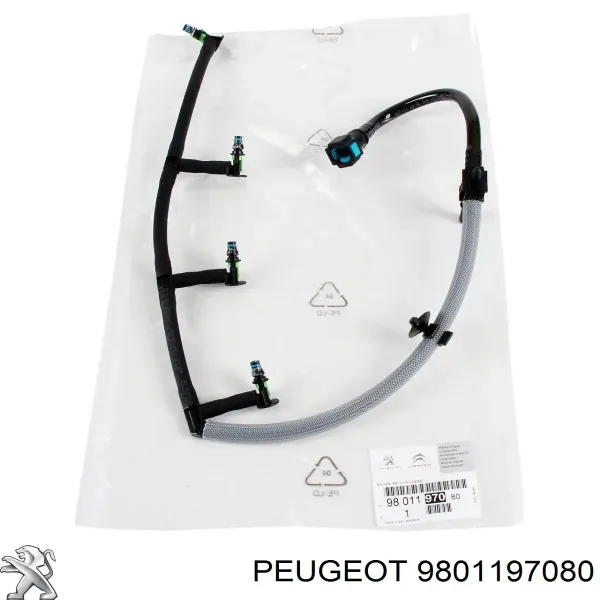 Tubo de combustível, inverso desde os injetores 9801197080 Peugeot/Citroen