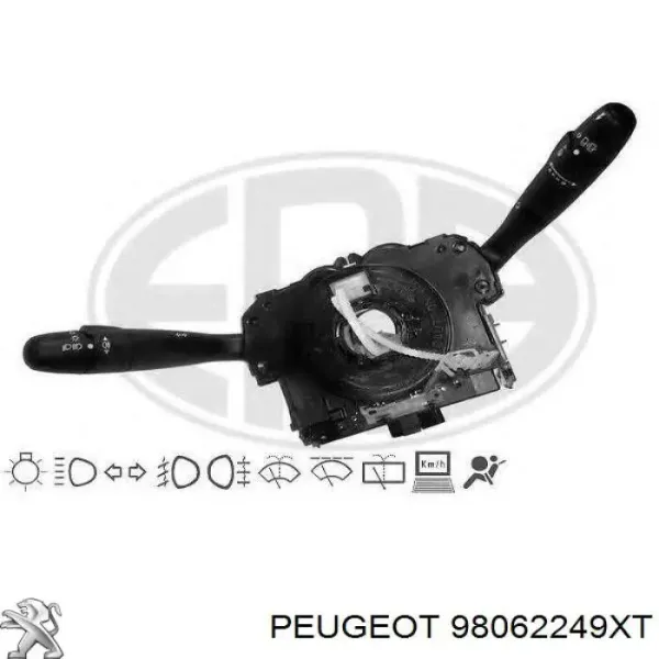 Comutador direito instalado na coluna da direção 98062249XT Peugeot/Citroen