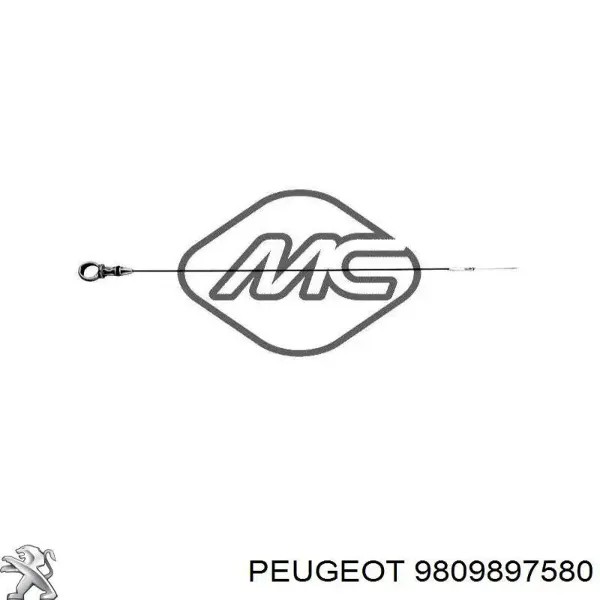 Sonda (indicador) do nível de óleo no motor 9809897580 Peugeot/Citroen