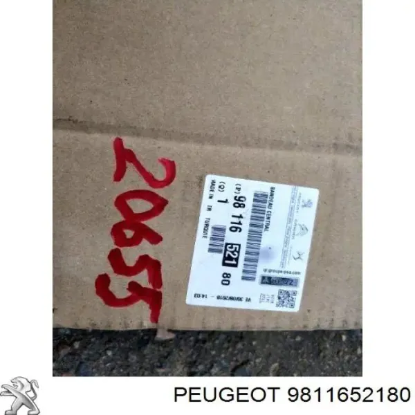 Moldura central do pára-choque traseiro 9811652180 Peugeot/Citroen