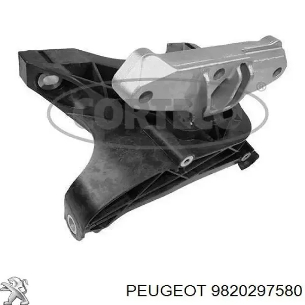 Coxim (suporte) direito superior de motor 9820297580 Peugeot/Citroen