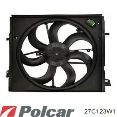 Difusor do radiador de esfriamento, montado com motor e roda de aletas 27C123W1 Polcar