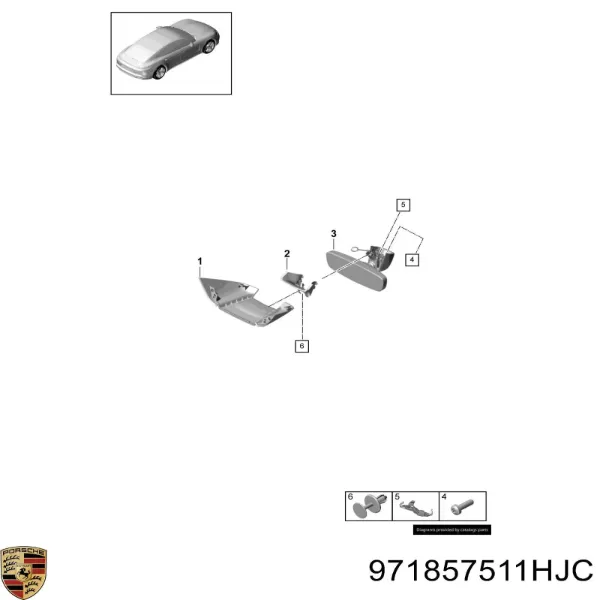 Espelho de salão interno Porsche Cayenne 9YA