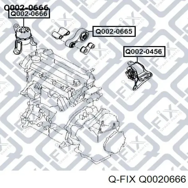 Coxim (suporte) direito de motor Q0020666 Q-fix