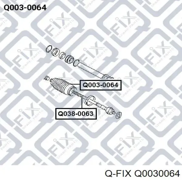 Bota de proteção do mecanismo de direção (de cremalheira) Q0030064 Q-fix
