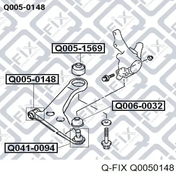 Bloco silencioso dianteiro do braço oscilante inferior Q0050148 Q-fix