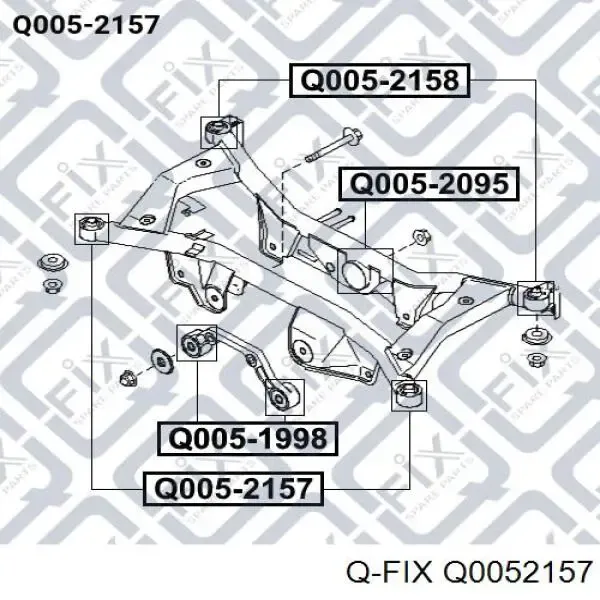 Bloco silencioso de viga traseira (de plataforma veicular) Q0052157 Q-fix