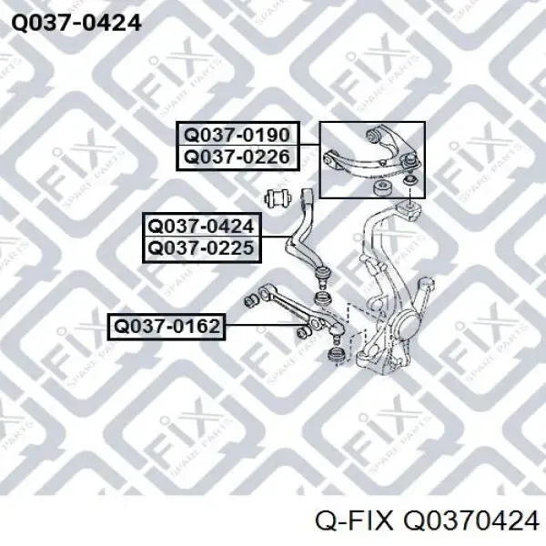 Braço oscilante inferior direito de suspensão dianteira Q0370424 Q-fix