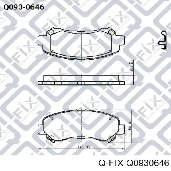 Sapatas do freio dianteiras de disco Q0930646 Q-fix