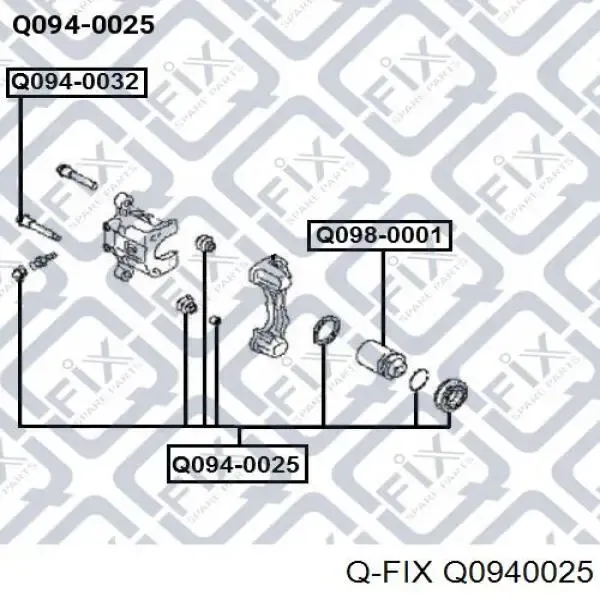 Kit de reparação de suporte do freio traseiro Q0940025 Q-fix