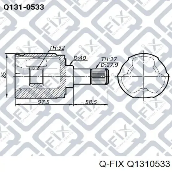 Junta homocinética interna dianteira Q1310533 Q-fix