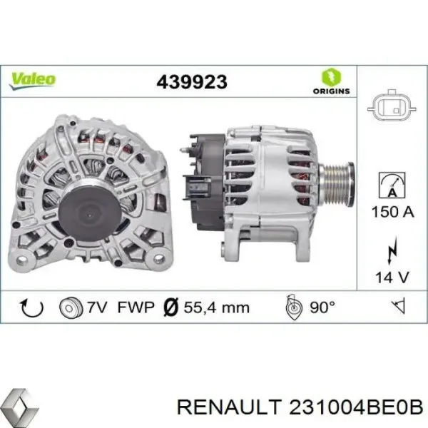 Gerador 231004BE0B Renault (RVI)
