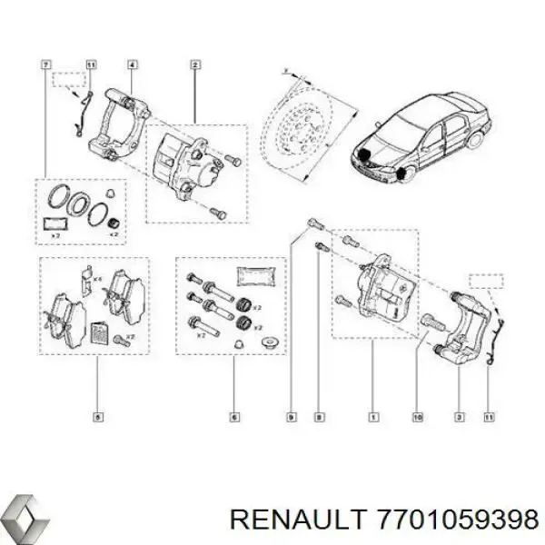 Braçadeira do freio de suporte dianteiro Renault (RVI) 7701059398 preço, a partir de 214,85 USD