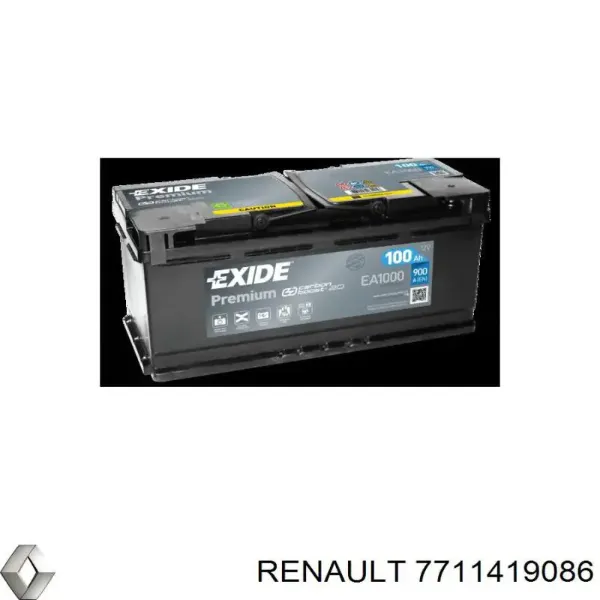Bateria recarregável (PILHA) 7711419086 Renault (RVI)