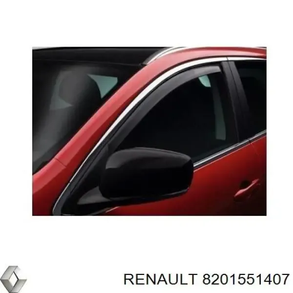 Defletor de janelas para o vidro da porta, kit 2 un. 8201551407 Renault (RVI)
