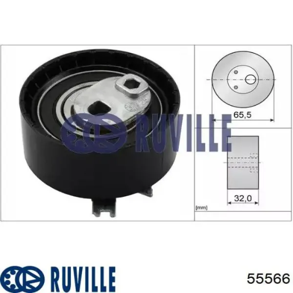 55566 Ruville Rolo de reguladora de tensão da correia do mecanismo de distribuição de gás