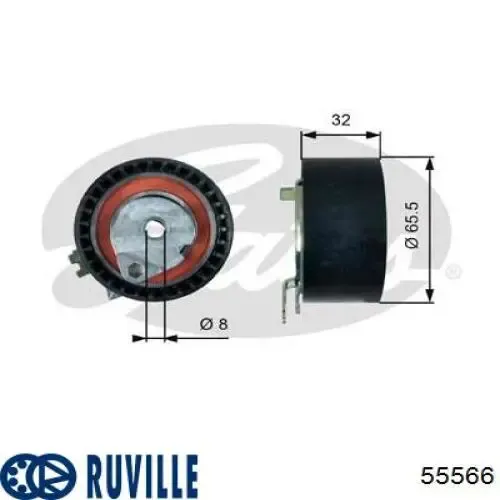 Rolo de reguladora de tensão da correia do mecanismo de distribuição de gás Ruville 55566 preço, a partir de