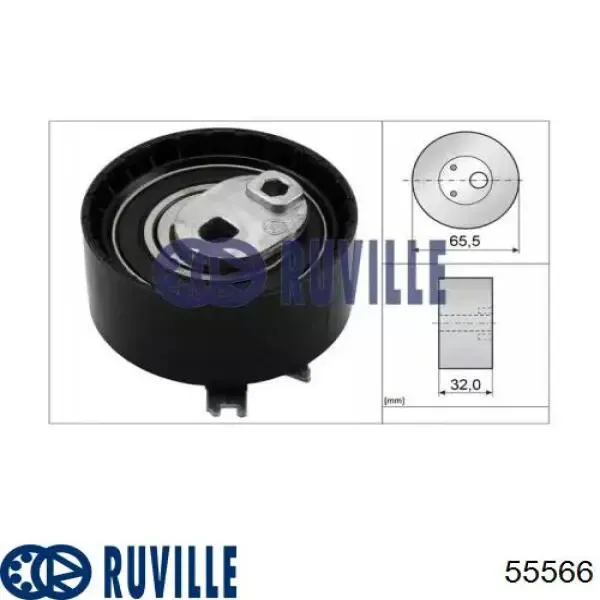 Compre 55566 Ruville Rolo de reguladora de tensão da correia do mecanismo de distribuição de gás