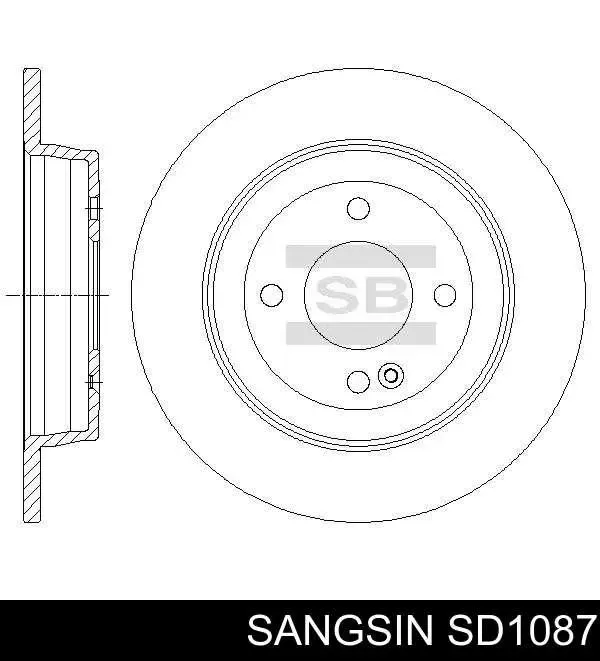 Disco do freio traseiro SD1087 Sangsin