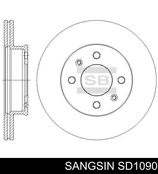 Disco do freio dianteiro SD1090 Sangsin