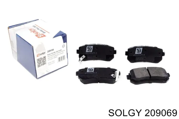 Sapatas do freio traseiras de disco 209069 Solgy