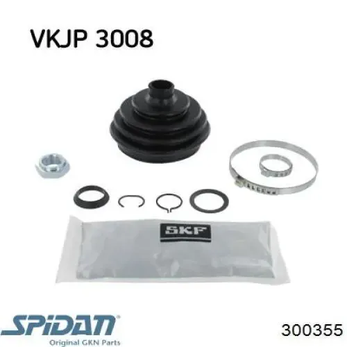 Bota de proteção externa de junta homocinética do semieixo dianteiro 300355 GKN-Spidan