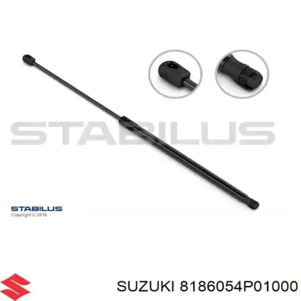 Amortecedor de tampa de porta-malas (de 3ª/5ª porta traseira) 8186054P01000 Suzuki