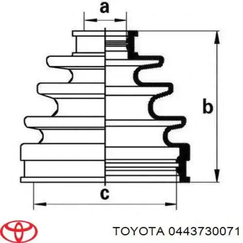 Bota de proteção interna de junta homocinética do semieixo dianteiro 0443730071 Toyota