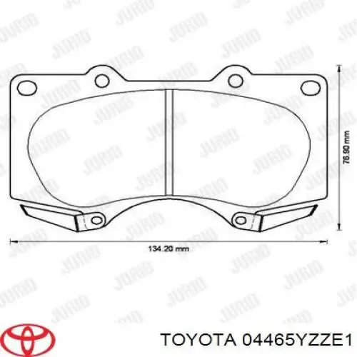 Sapatas do freio dianteiras de disco 04465YZZE1 Toyota