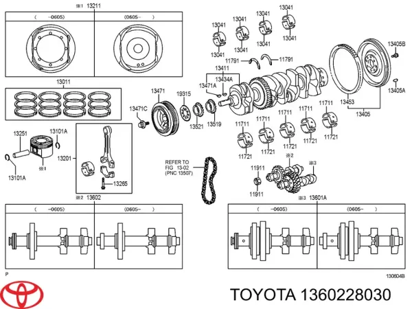 Árvore de equilibração 1360228010 Toyota