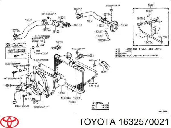 Vedante de termostato Toyota Tercel AL25