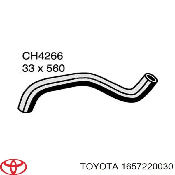 Mangueira (cano derivado) inferior do radiador de esfriamento 1657220030 Toyota