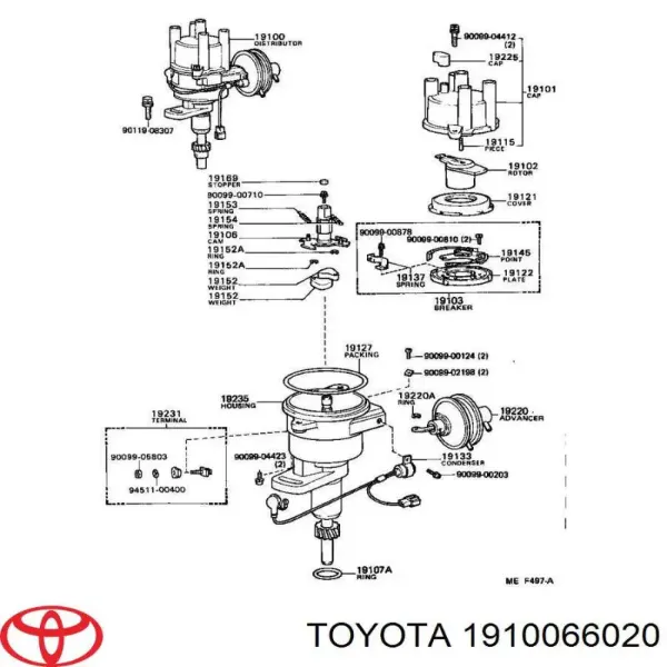 Distribuidor de ignição (distribuidor) Toyota Land Cruiser 80