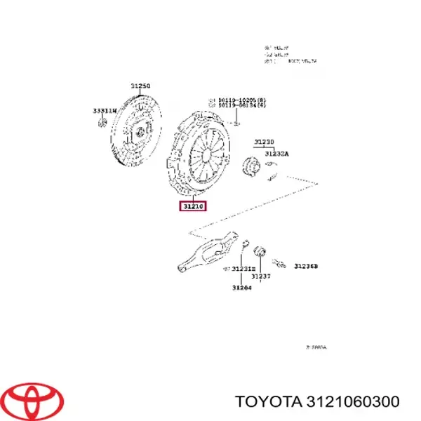 Cesta de embraiagem 3121060300 Toyota