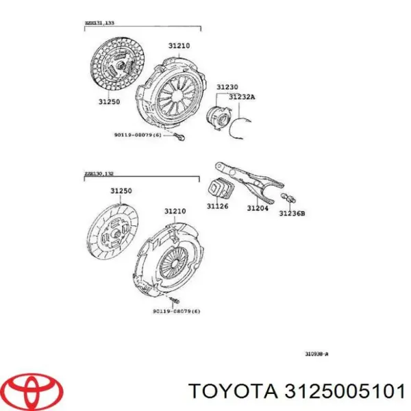 Disco de embraiagem 3125005101 Toyota