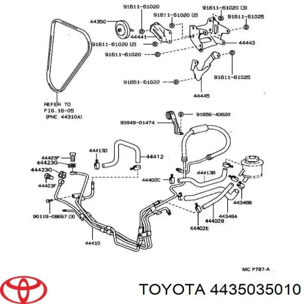 Rolo de reguladora de tensão da correia de transmissão 4435035010 Toyota
