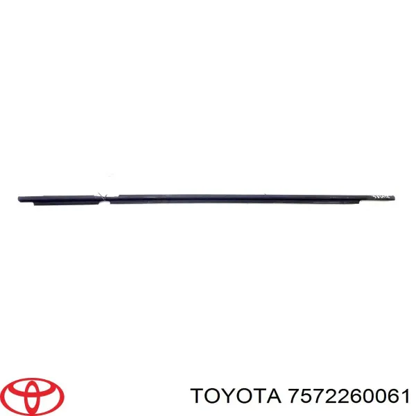 Moldura de vidro deslizante da porta traseira esquerda 7572260061 Toyota