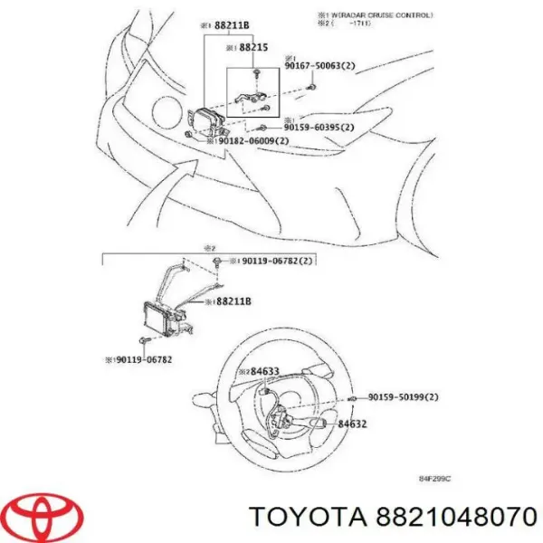 Sensor de radar de distância Toyota 8821048070 preço, a partir de 332,39 USD