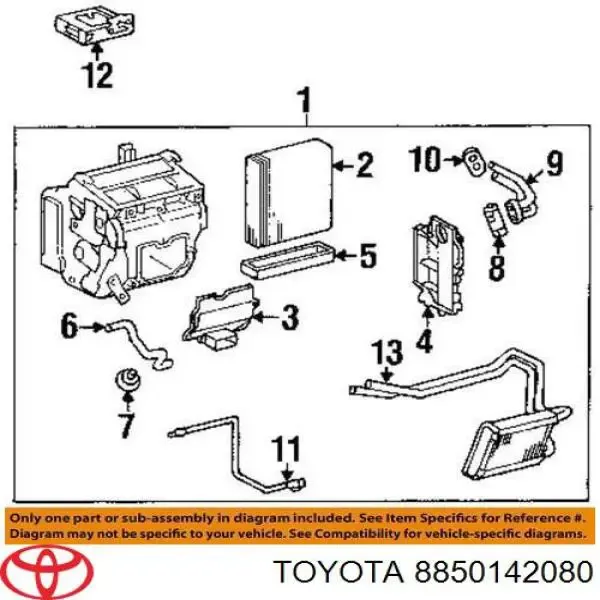 Vaporizador de aparelho de ar condicionado 8850142080 Toyota