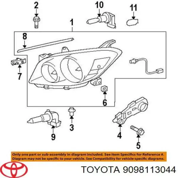 Lâmpada Toyota 9098113044 preço, a partir de